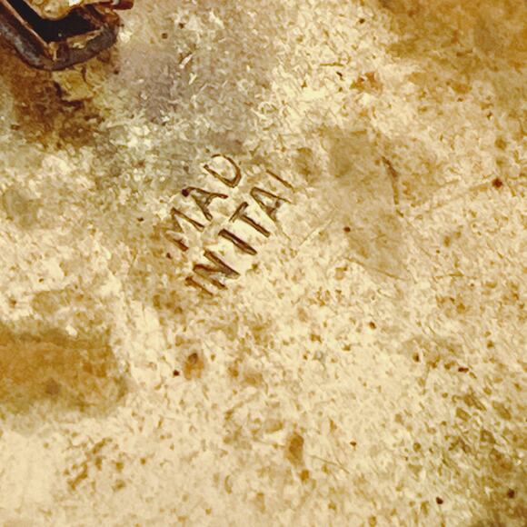 Vintage 1950s Italy Micro Mosaic Glass Floral Oval Brooch Pin Made In Italy MCM - Picture 8 of 14